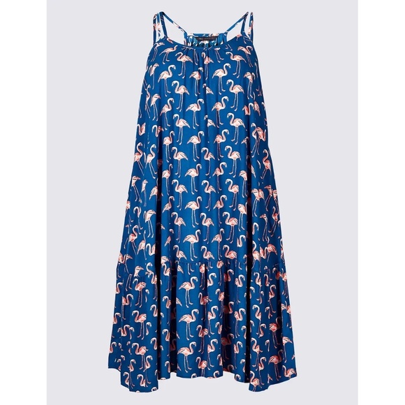 M&S Collection | Novelty Flamingo Pattern Beach Swim Coverup Summer Midi Dress - Picture 16 of 16